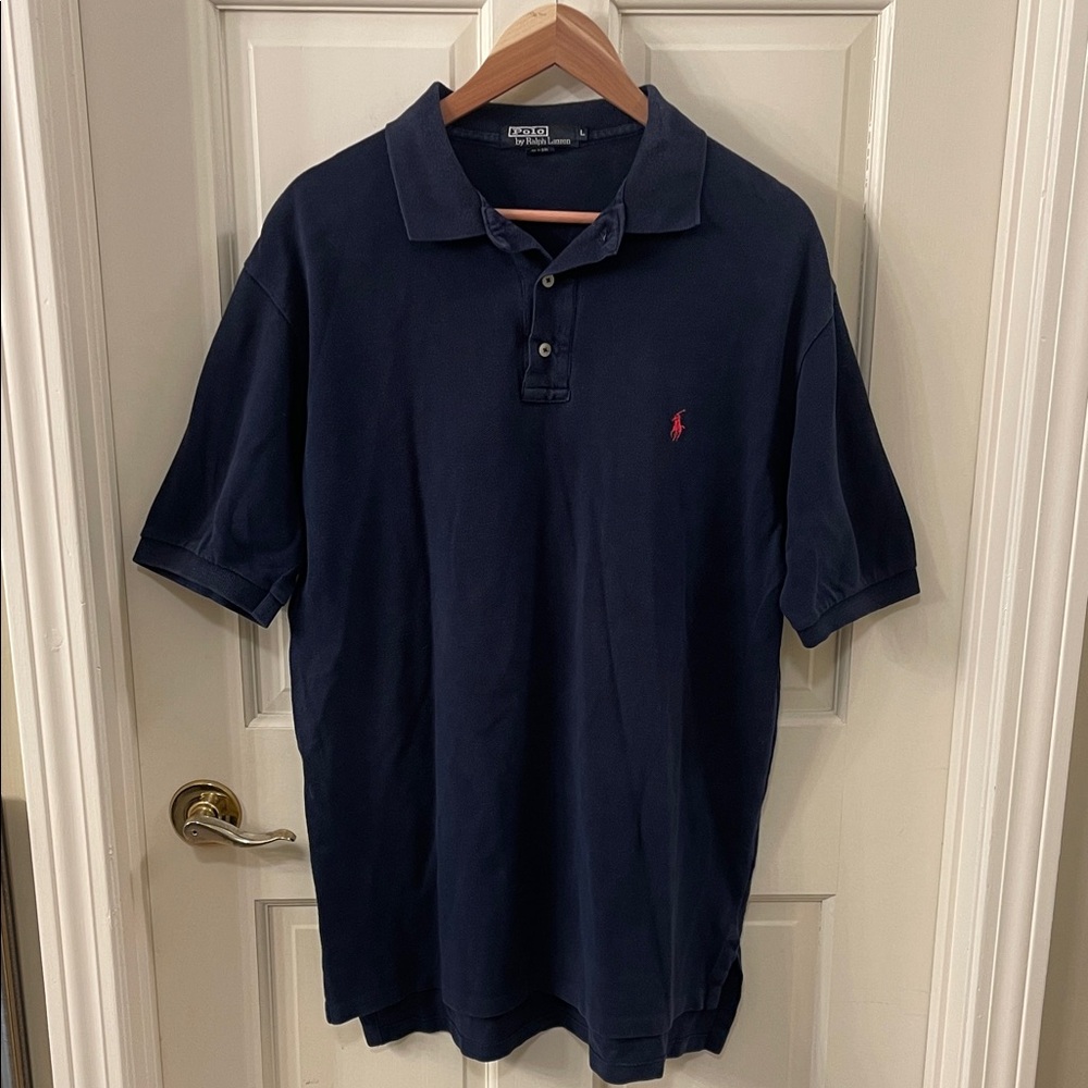 Polo by Ralph Lauren Navy Short Sleeve Polo with Red Pony